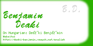 benjamin deaki business card